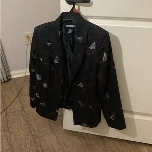 Requirements Black Patterned Women's Blazer